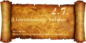 Lichtscheindl Talabor névjegykártya